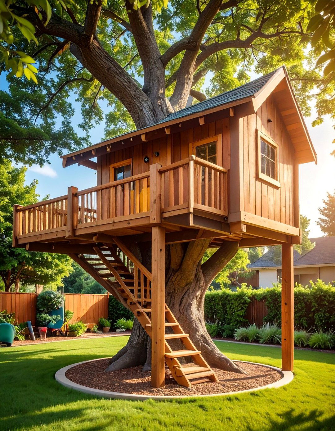 Treehouse Adventure Platform - 40 Backyard Ideas to Transform Your Outdoor Space