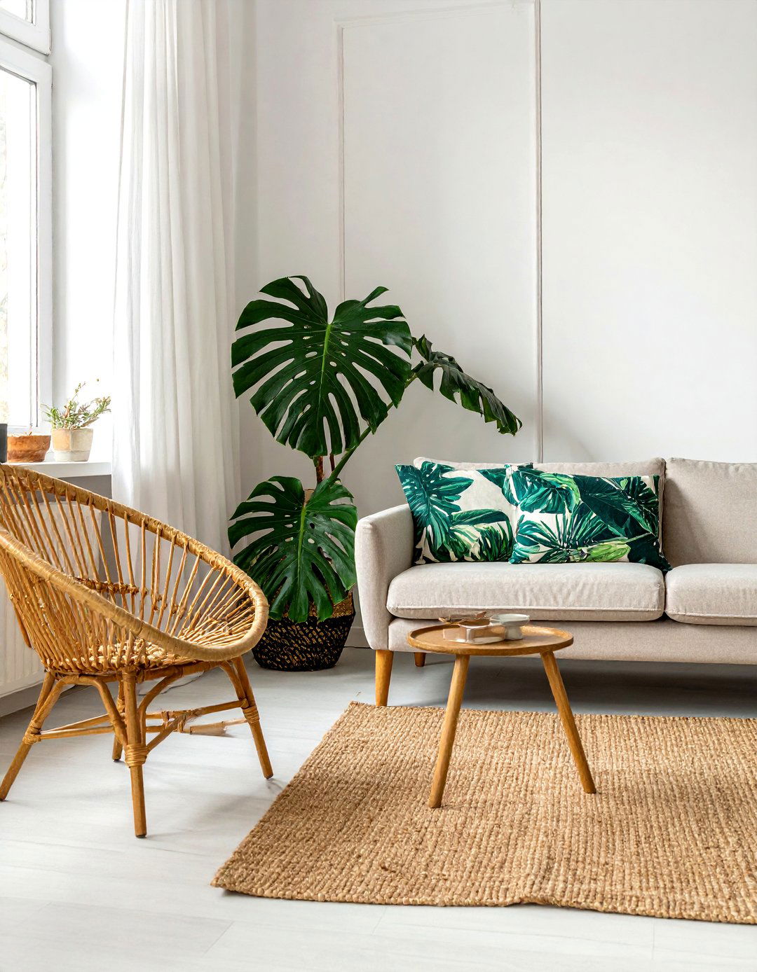 Tropical Aesthetic Room with Lush Greenery - 40 Aesthetic Room Ideas for a Stylish Home