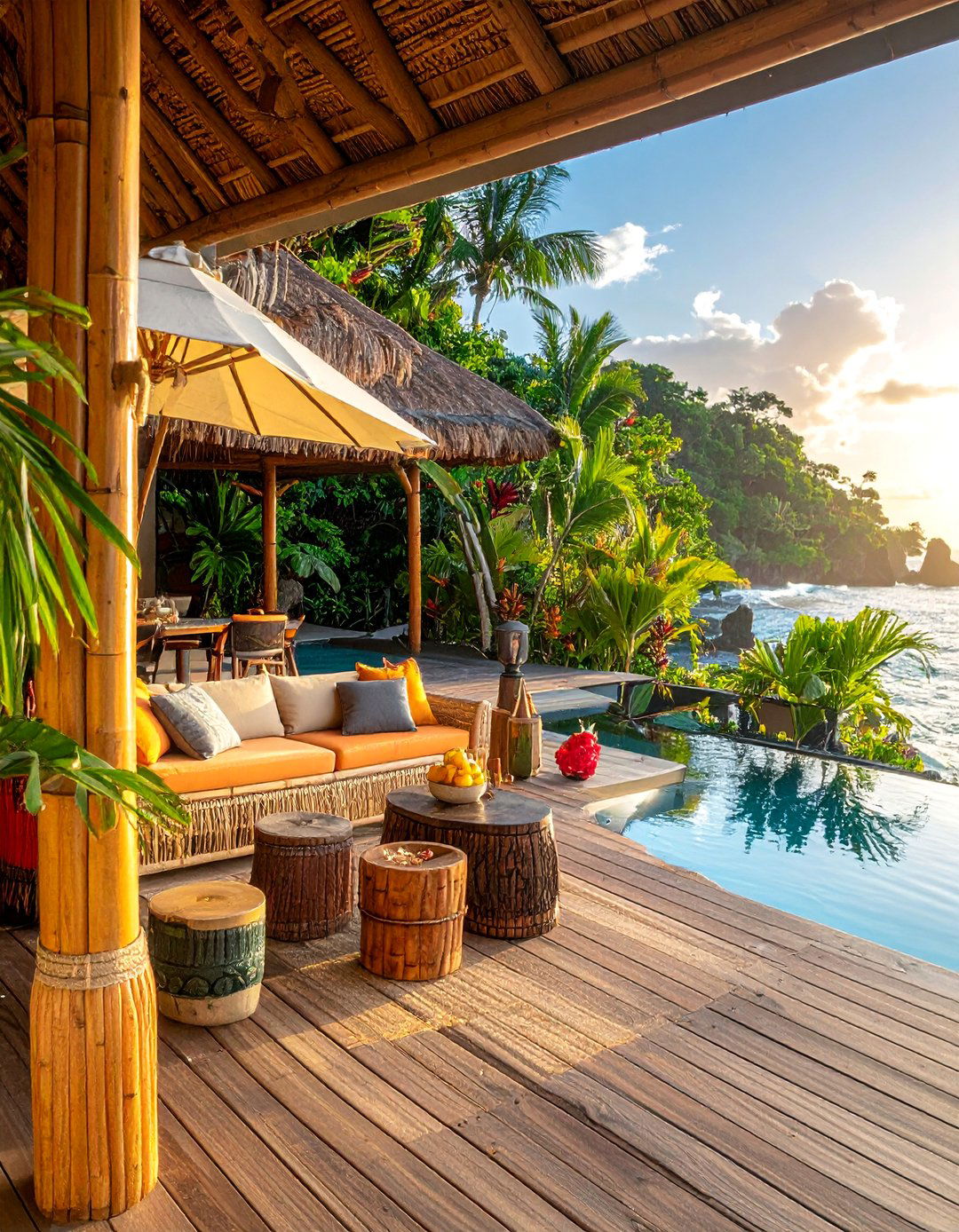 Tropical Paradise Escape - 30 Large Deck Ideas for Outdoor Entertaining and Relaxation