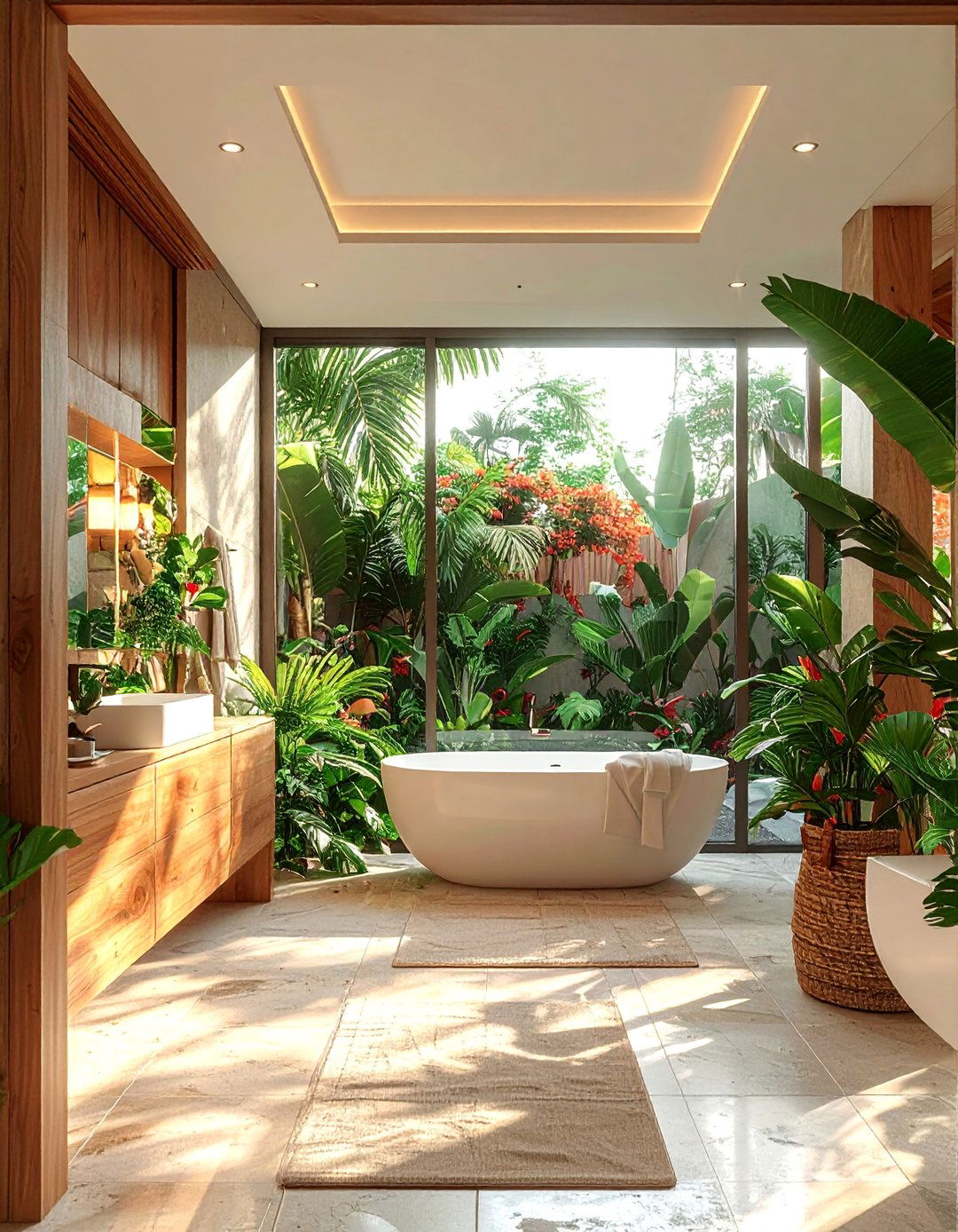 Tropical Paradise Pool Bathroom Theme - 20 Pool Bathroom Ideas for a Luxurious Spa Feel
