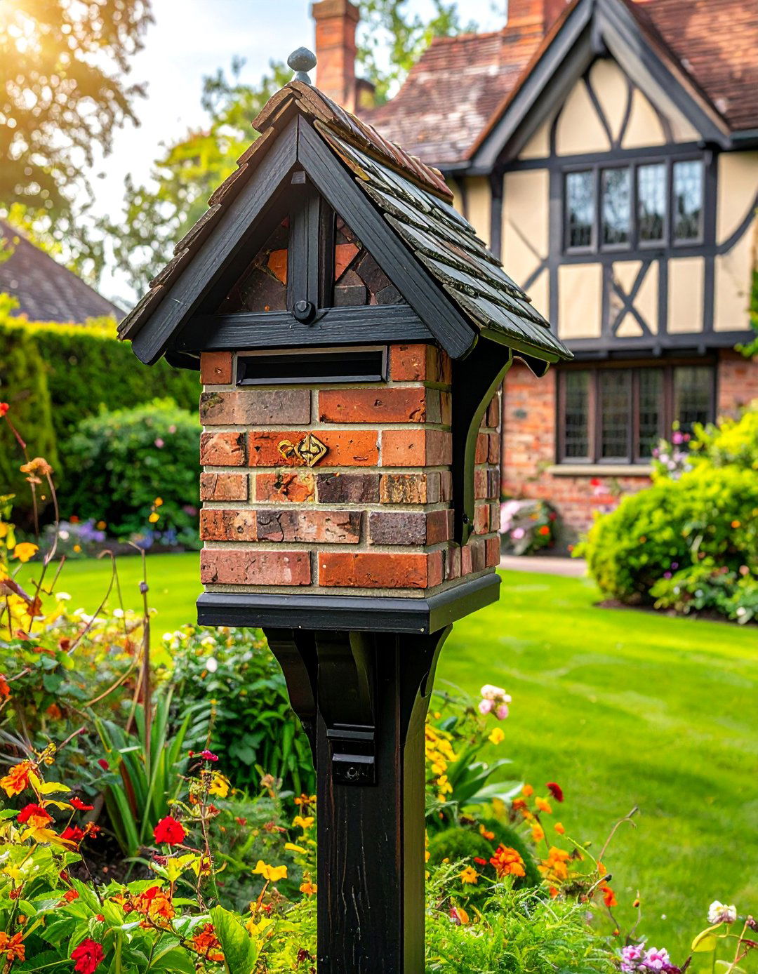 Tudor Style Brick Mailbox - 30 Brick Mailbox Ideas to Elevate Your Curb Appeal