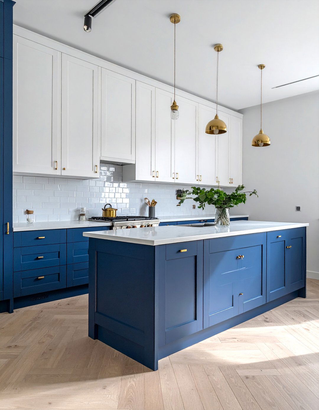 Two Tone Cabinet Color Scheme - 30 Budget-Friendly Small Galley Kitchen Ideas