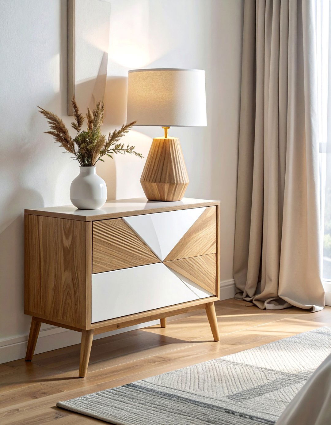 Two Tone Contemporary Nightstand Style - 20 Nightstand Ideas to Enhance Your Bedroom Decor