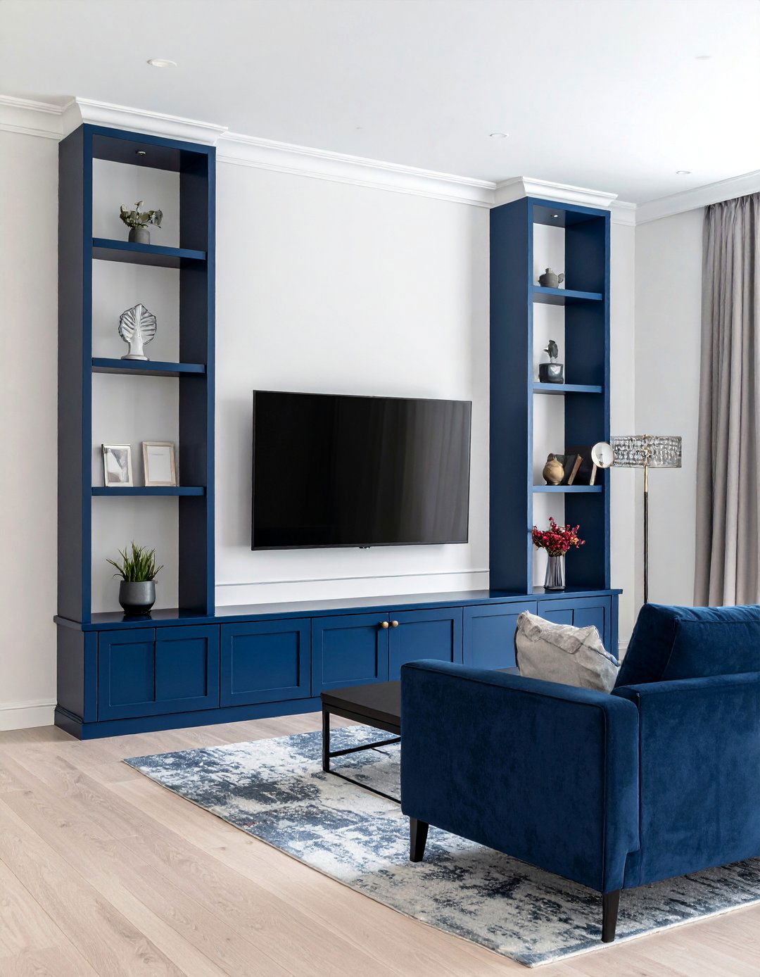 U Shaped Media Wall Unit - 35 Stunning Media Wall Ideas to Transform Your Living Space