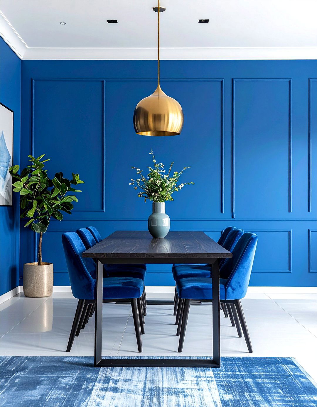 Ultramarine Blue as an Artistic Statement - 40 Blue Dining Room Ideas for a Serene Space