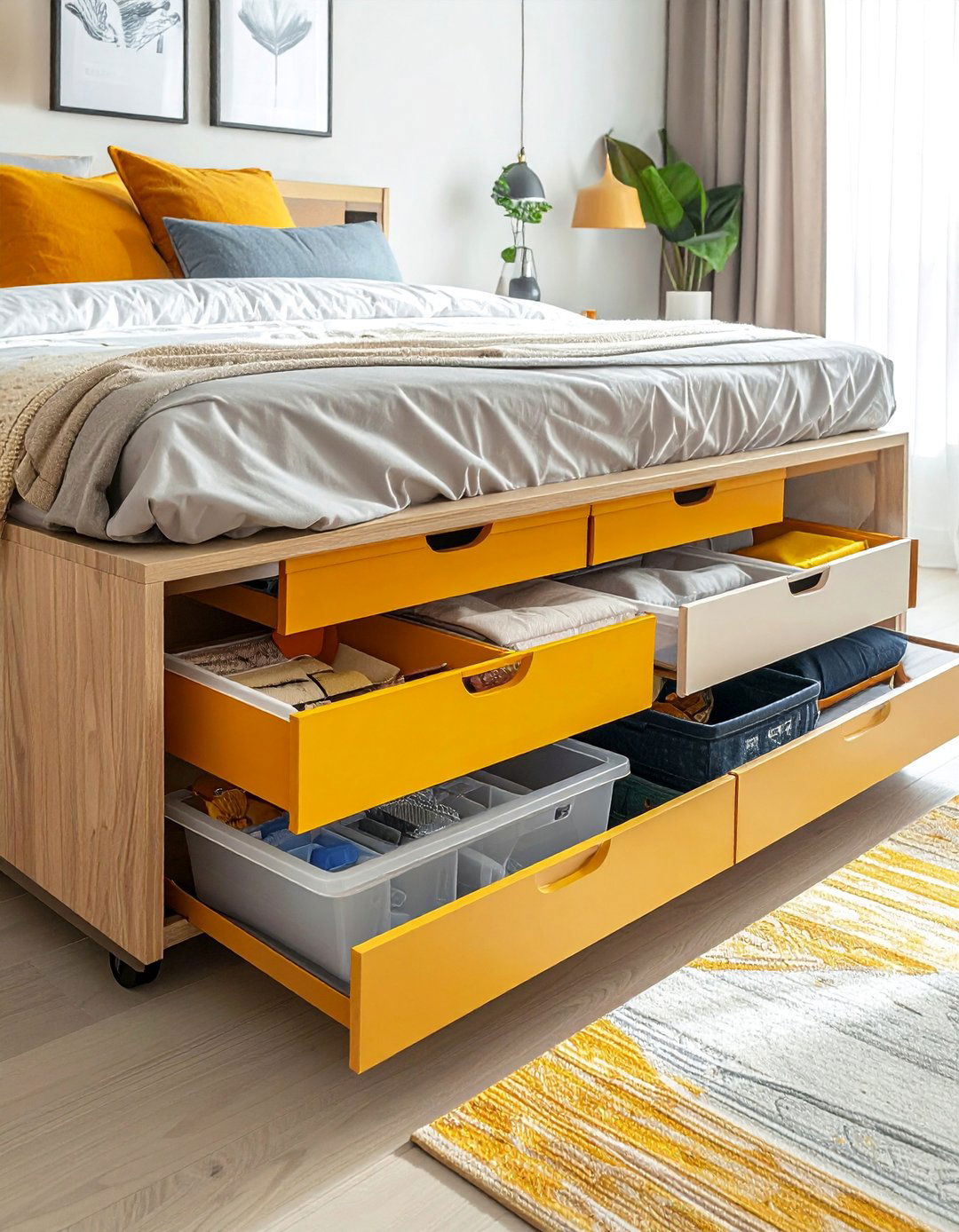 Under Bed Storage Drawers - 30 Small Apartment Storage Ideas for Every Room