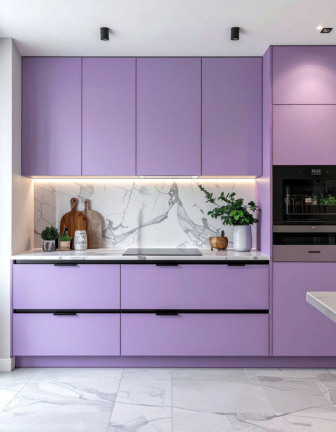 Unique Lavender Painted Kitchen Cabinets - 40 Painted Kitchen Cabinet Ideas to Refresh Your Space