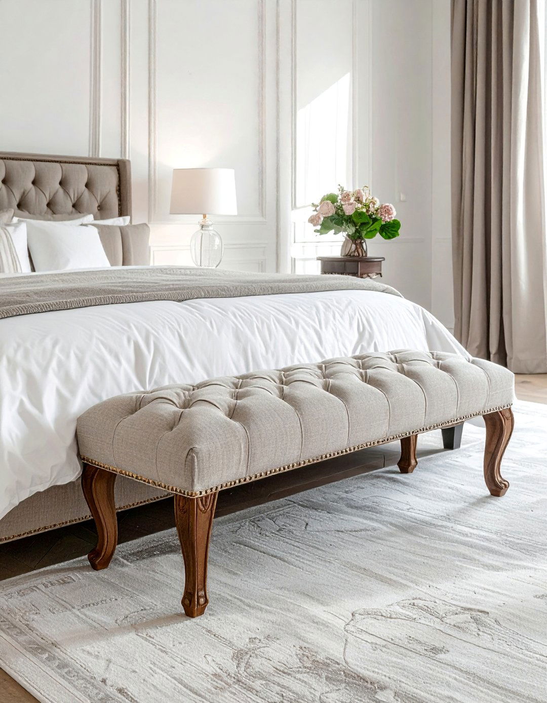 Upholstered Bedroom Bench - 25 French Bedroom Decor Ideas for Elegant Spaces