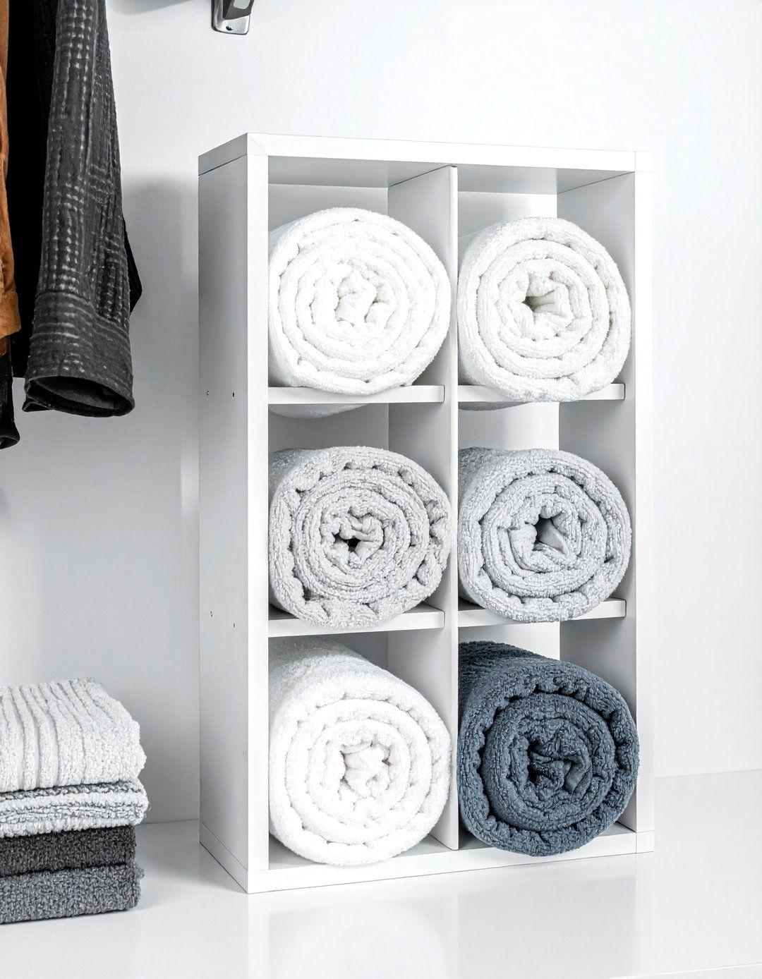 Use Magazine Holders for Small Towels - 30 Linen Closet Organization Ideas for a Tidy Home