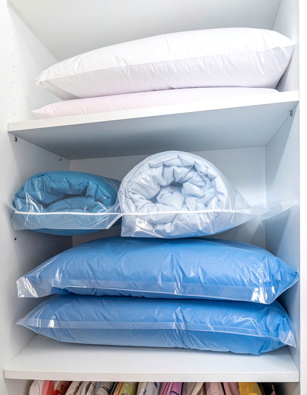 Use Vacuum Sealed Bags for Bulky Linen Closet Organization