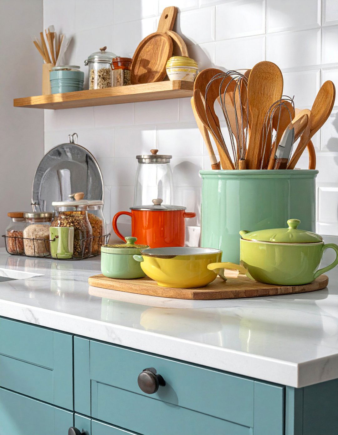 Utensil Crock Organization - 40 Kitchen Organization Ideas to Maximize Your Space