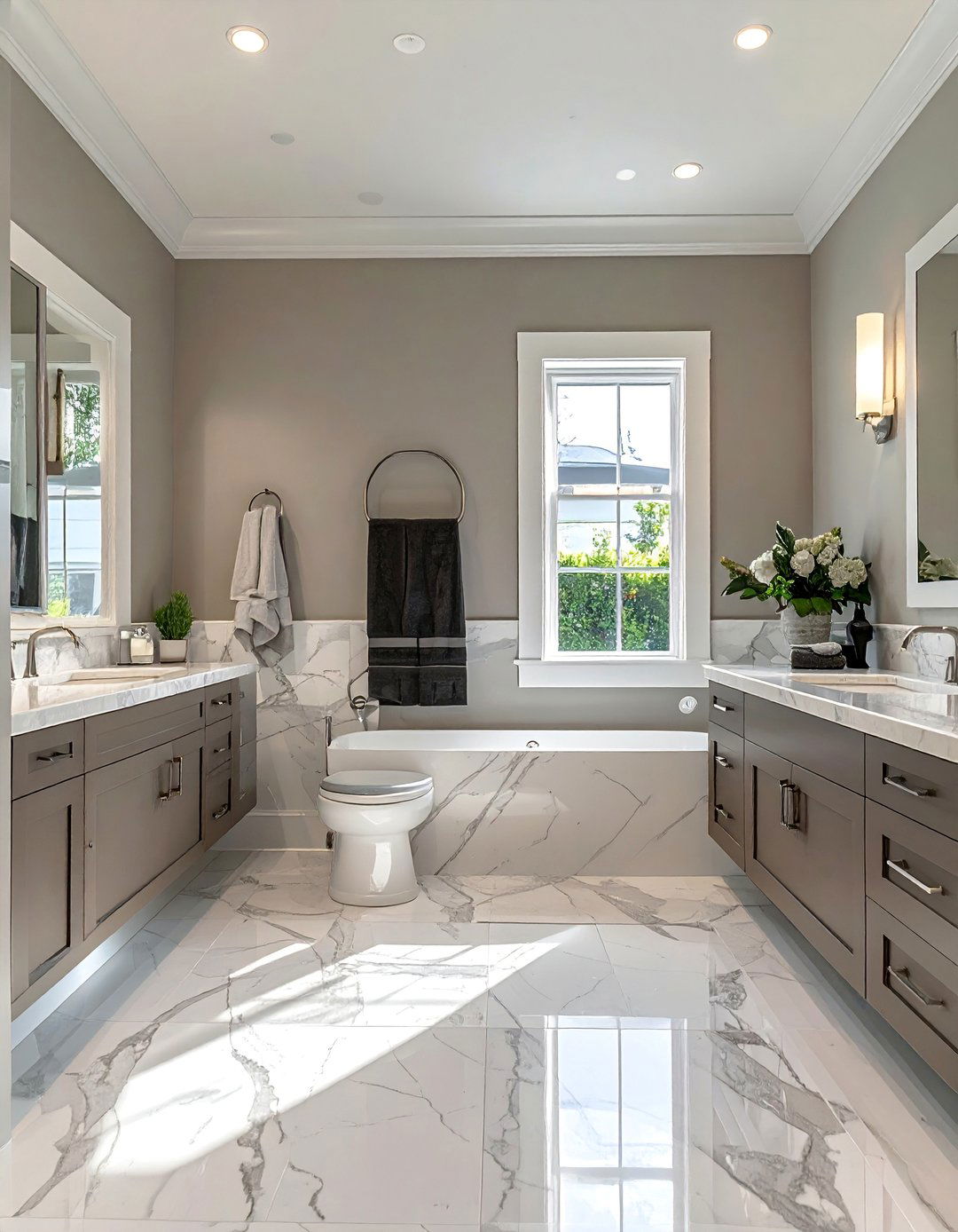 Versatile Greige Bathroom Paint - 40 Bathroom Paint Ideas for a Fresh New Look