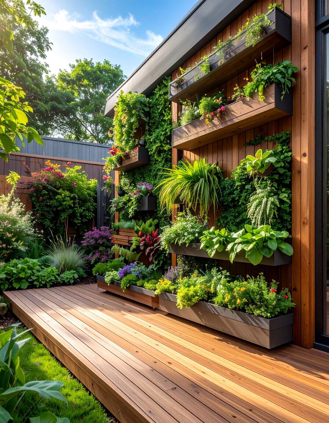 Vertical Garden Features - 30 Backyard Deck Ideas on a Budget for Outdoor Fun