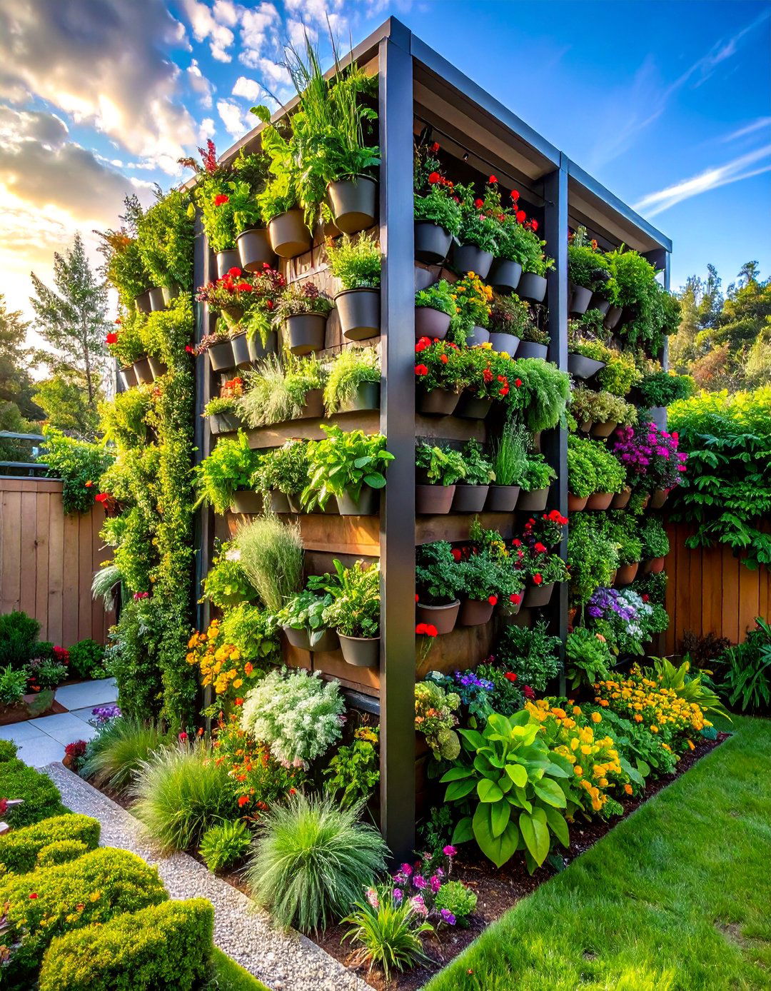 Vertical Garden Living Wall System - 40 Backyard Ideas to Transform Your Outdoor Space