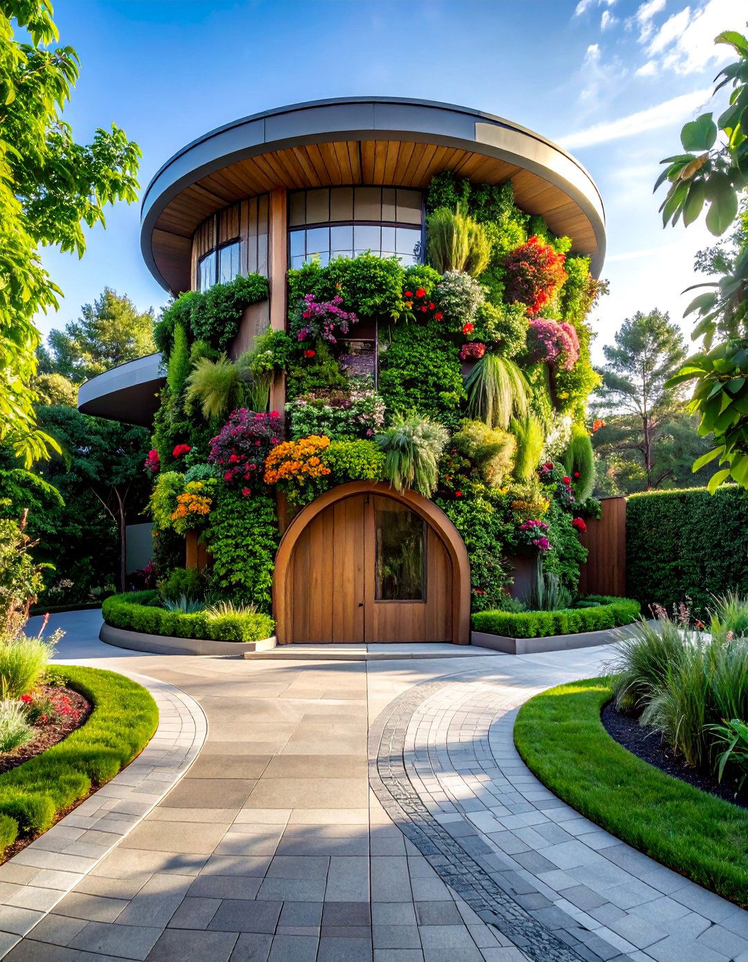 Vertical Garden Living Wall - 30 Circular Driveway Landscaping Ideas for Your Home