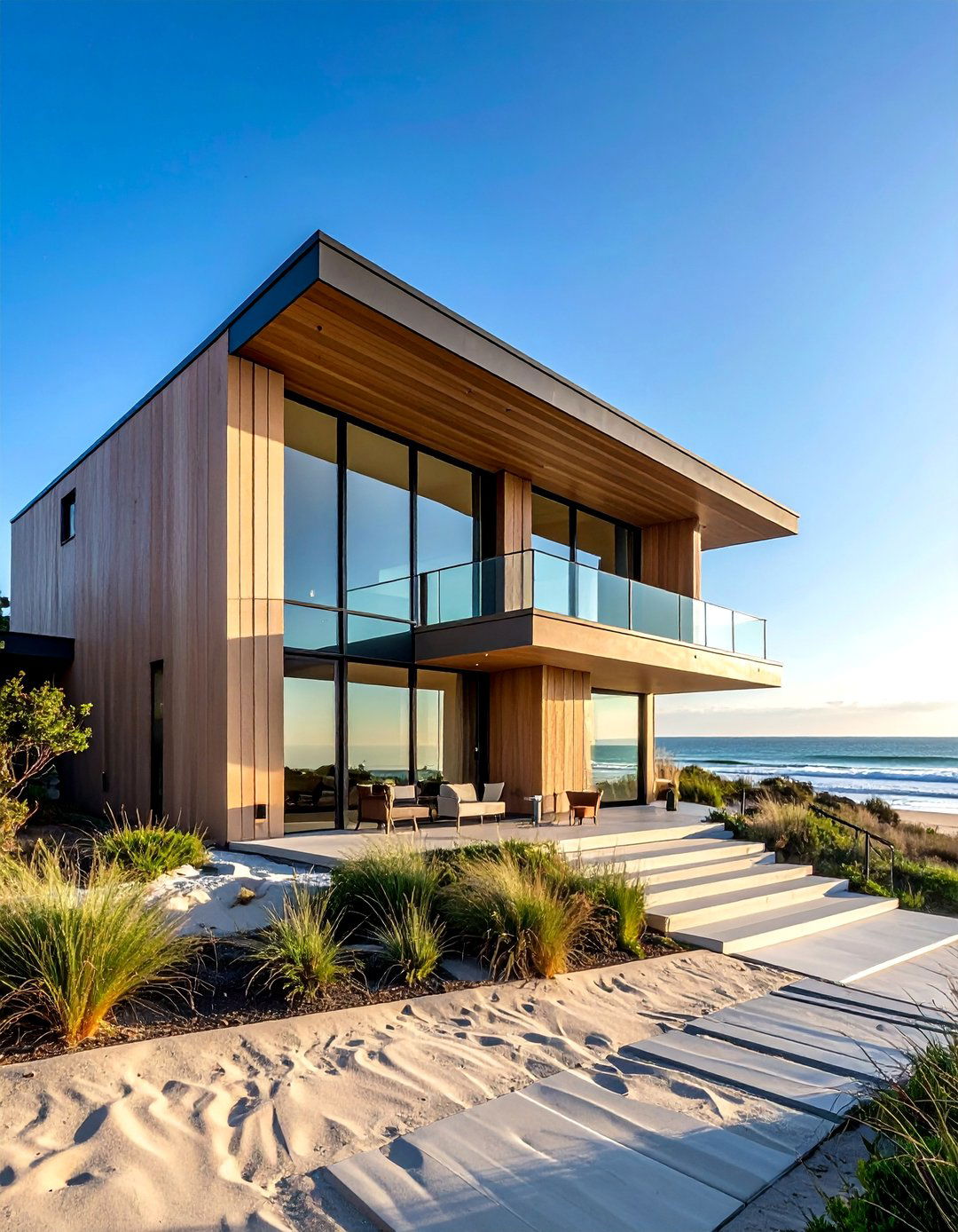 Vertical Natural Clay Siding Panels in a Sandy Hue - 20 Home Designs Using Natural Clay Siding Colors