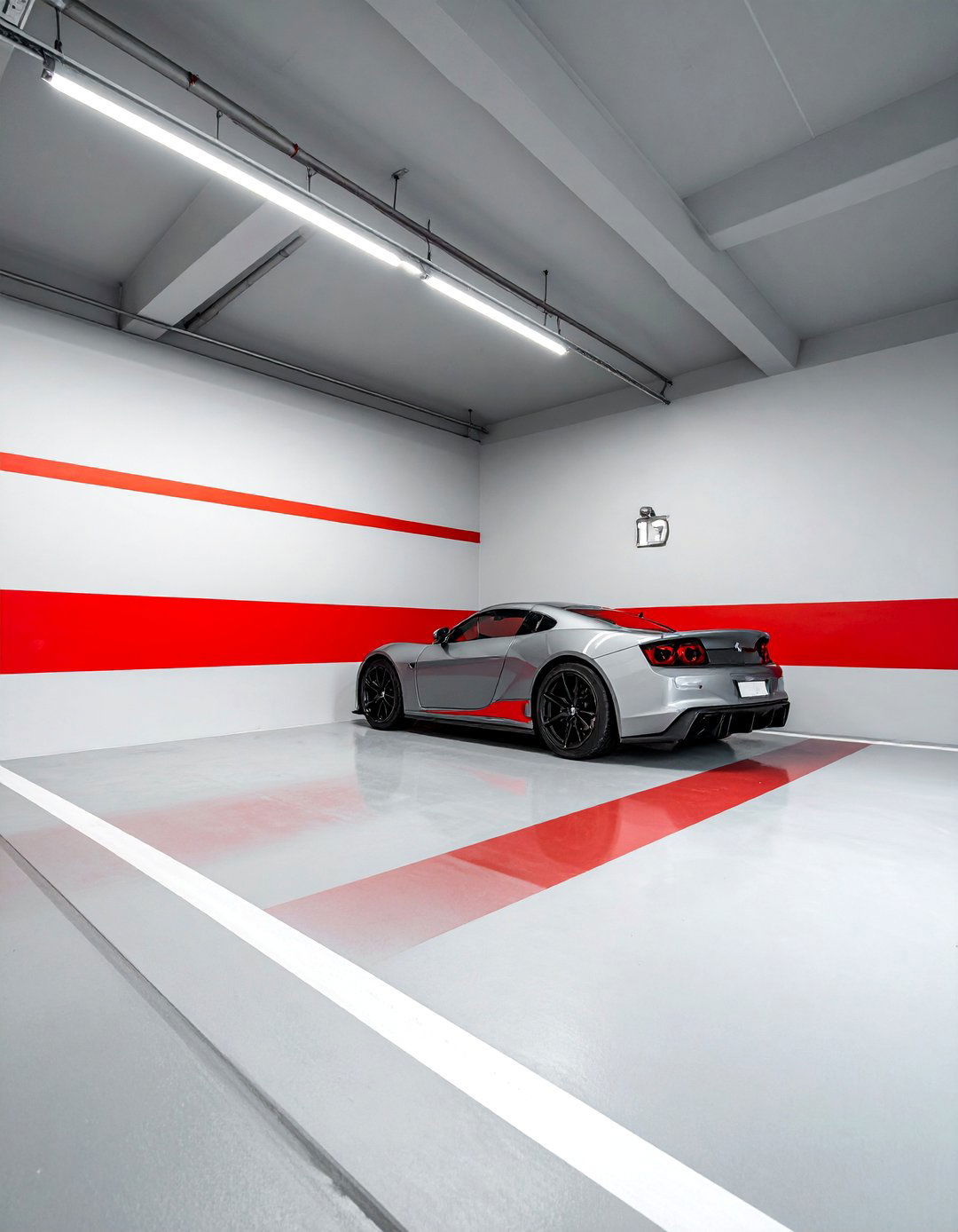Vibrant Racing Stripe Garage Wall Paint - 25 Garage Paint Ideas to Refresh Your Space