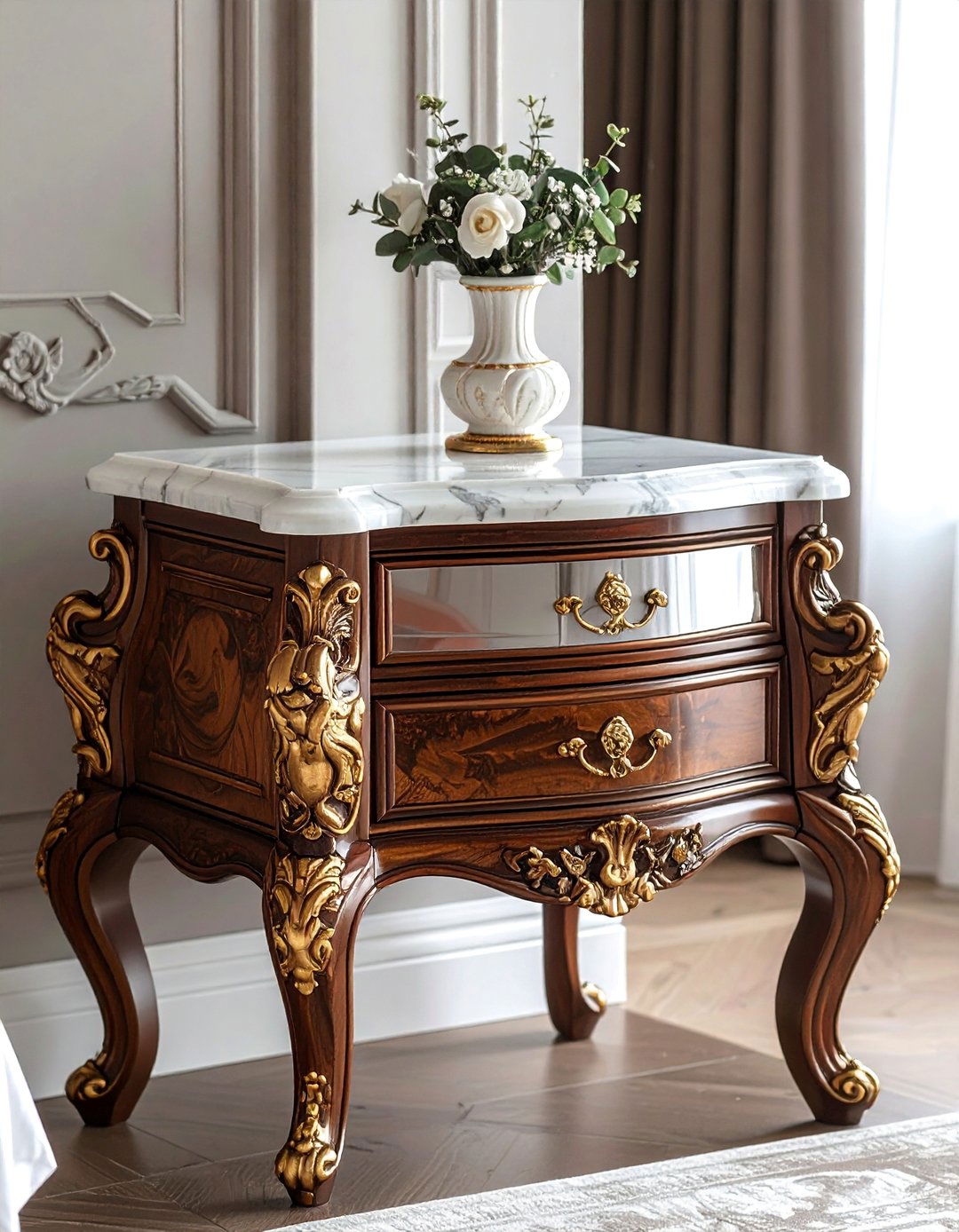 Vintage Antique Nightstand Character - 20 Nightstand Ideas to Enhance Your Bedroom Decor