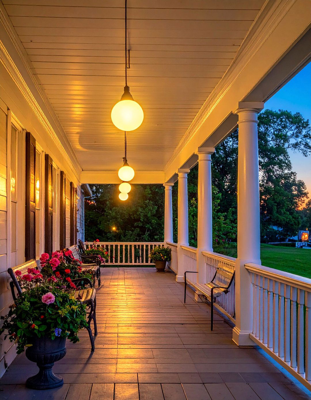 Vintage Globe Light Strings - 20 Front Porch String Lights Ideas for a Cozy Ambiance