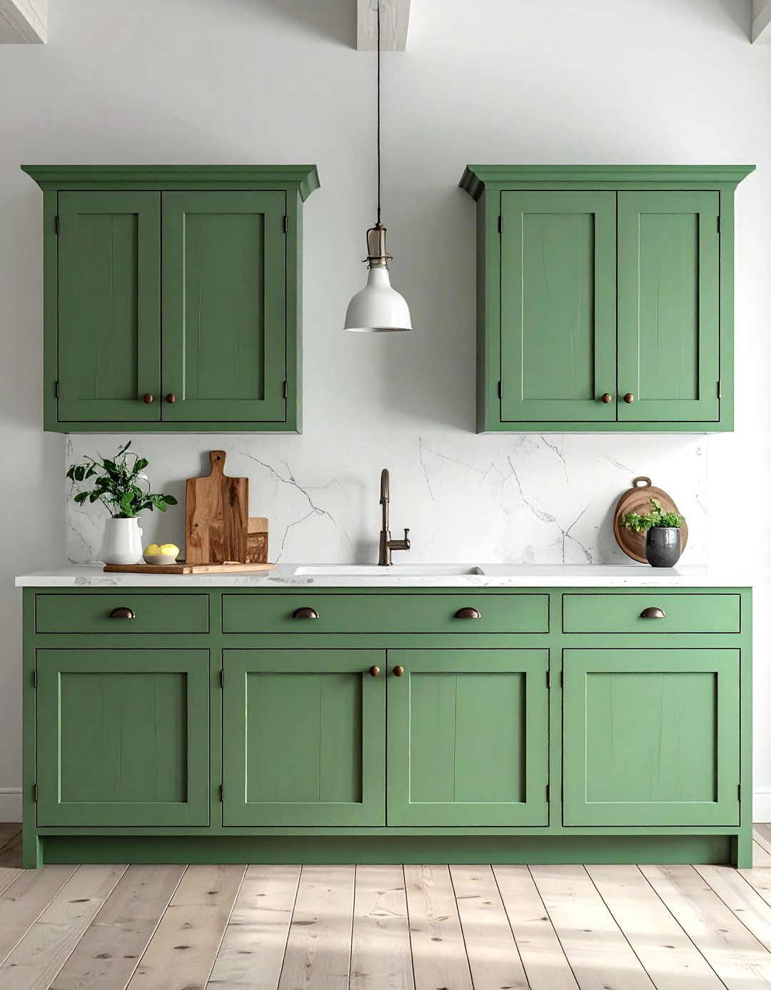Vintage Milk Paint Finish Cabinets - 40 Painted Kitchen Cabinet Ideas to Refresh Your Space