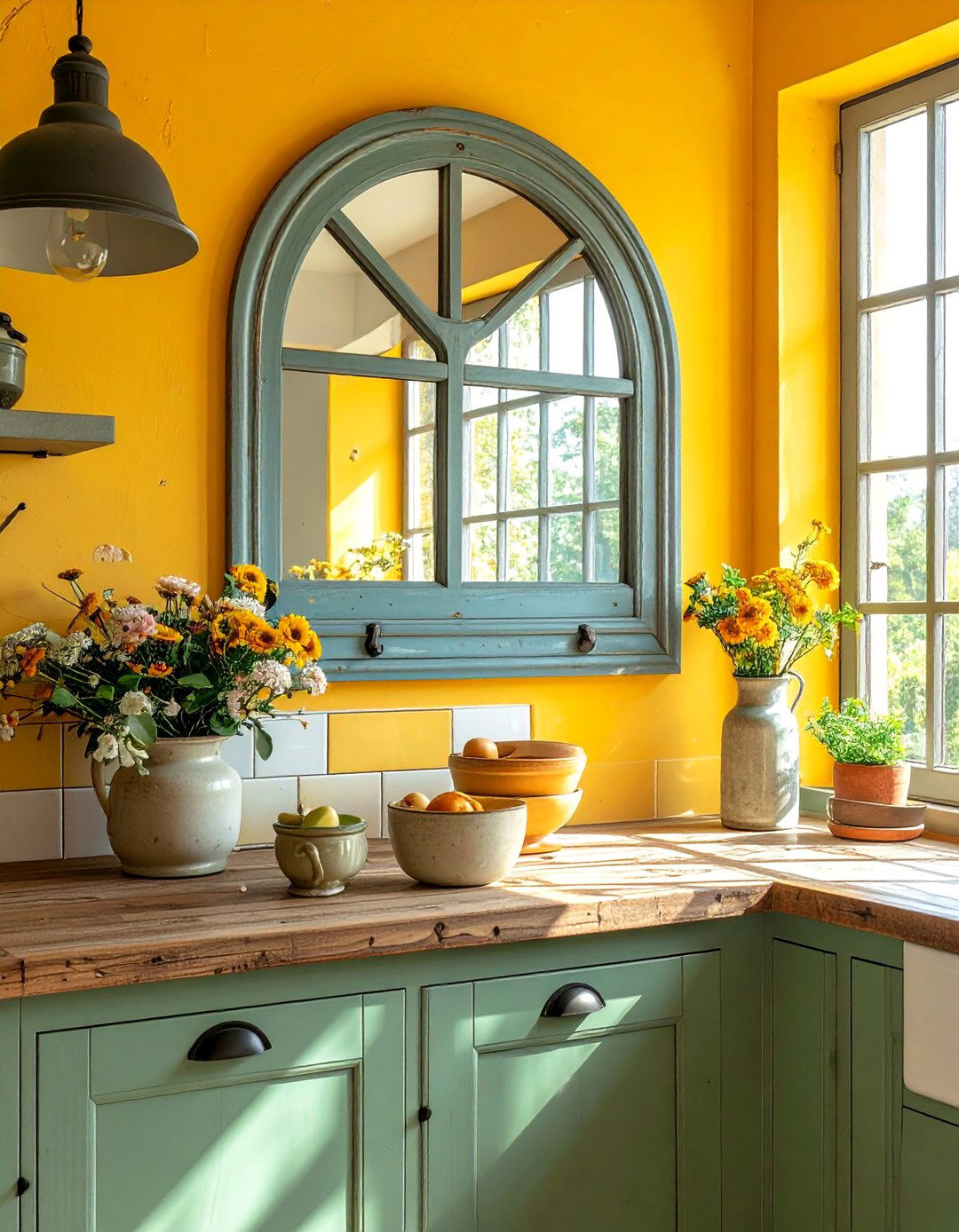 Vintage Mirror Window Frames - 20 Mirror in Kitchen Ideas for a Brighter Space