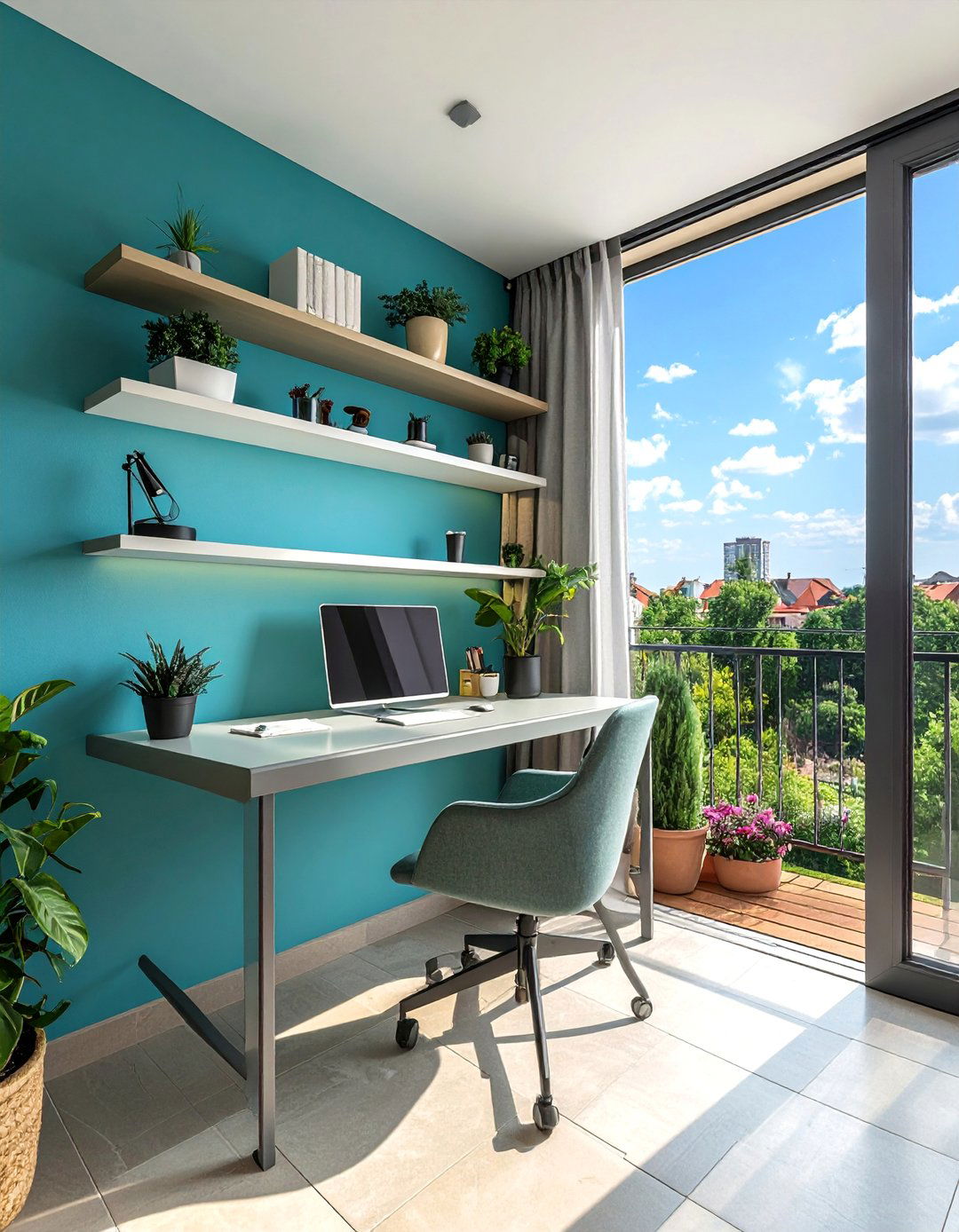 Wall Mounted Office - 30 Small Balcony Ideas to Maximize Your Space
