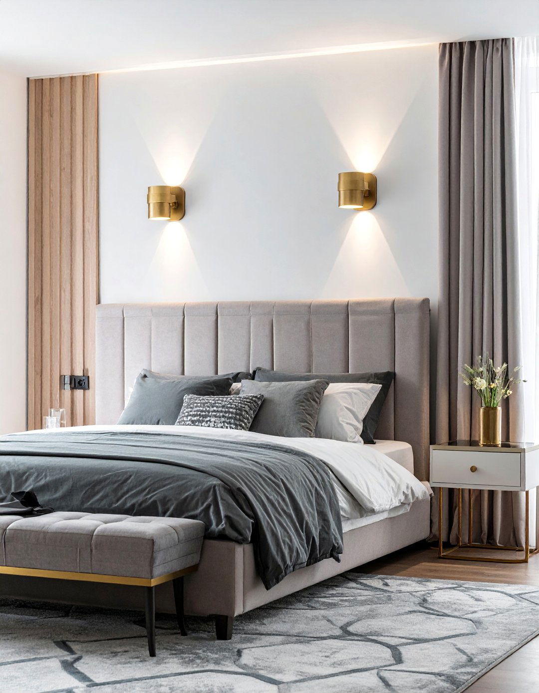 Wall Mounted Sconces for Bedside Lighting - 40 Bedroom Interior Design Ideas for Comfort