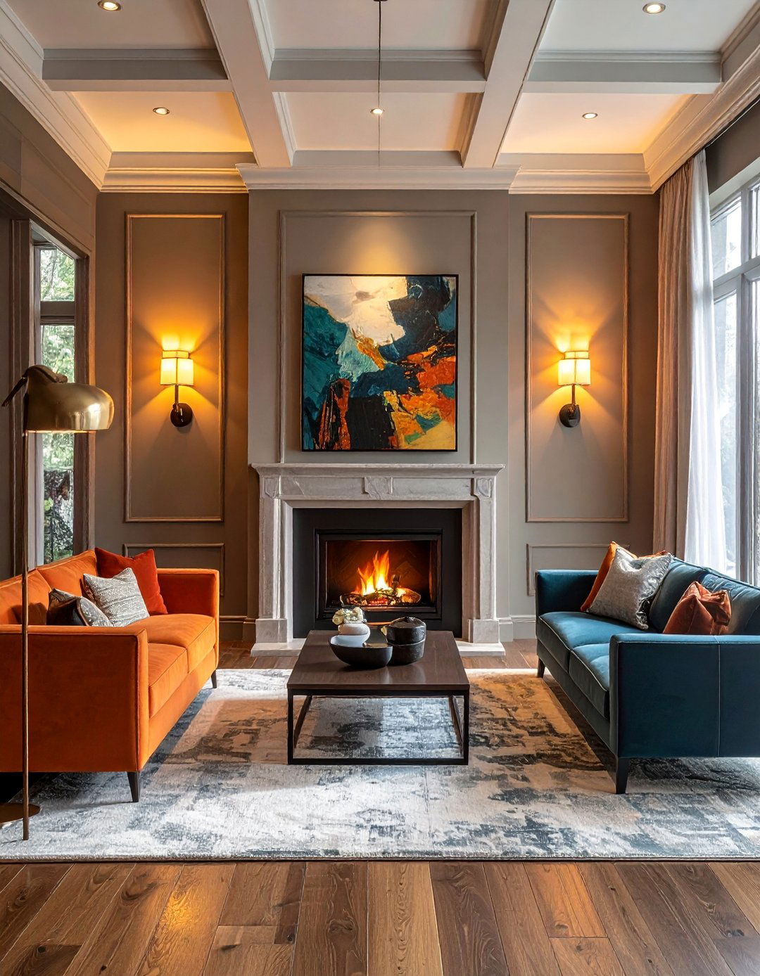 Wall Sconce Symmetry - 20 Living Room Lighting Ideas to Brighten Your Space