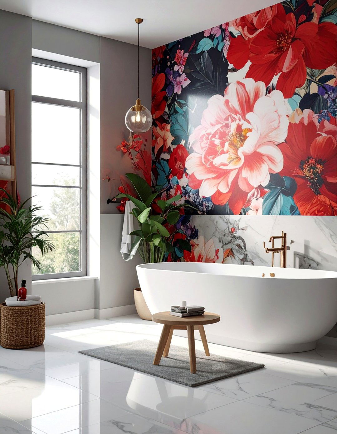 Wallpaper Pattern Drama - 40 Bathroom Decor Ideas to Refresh Your Space