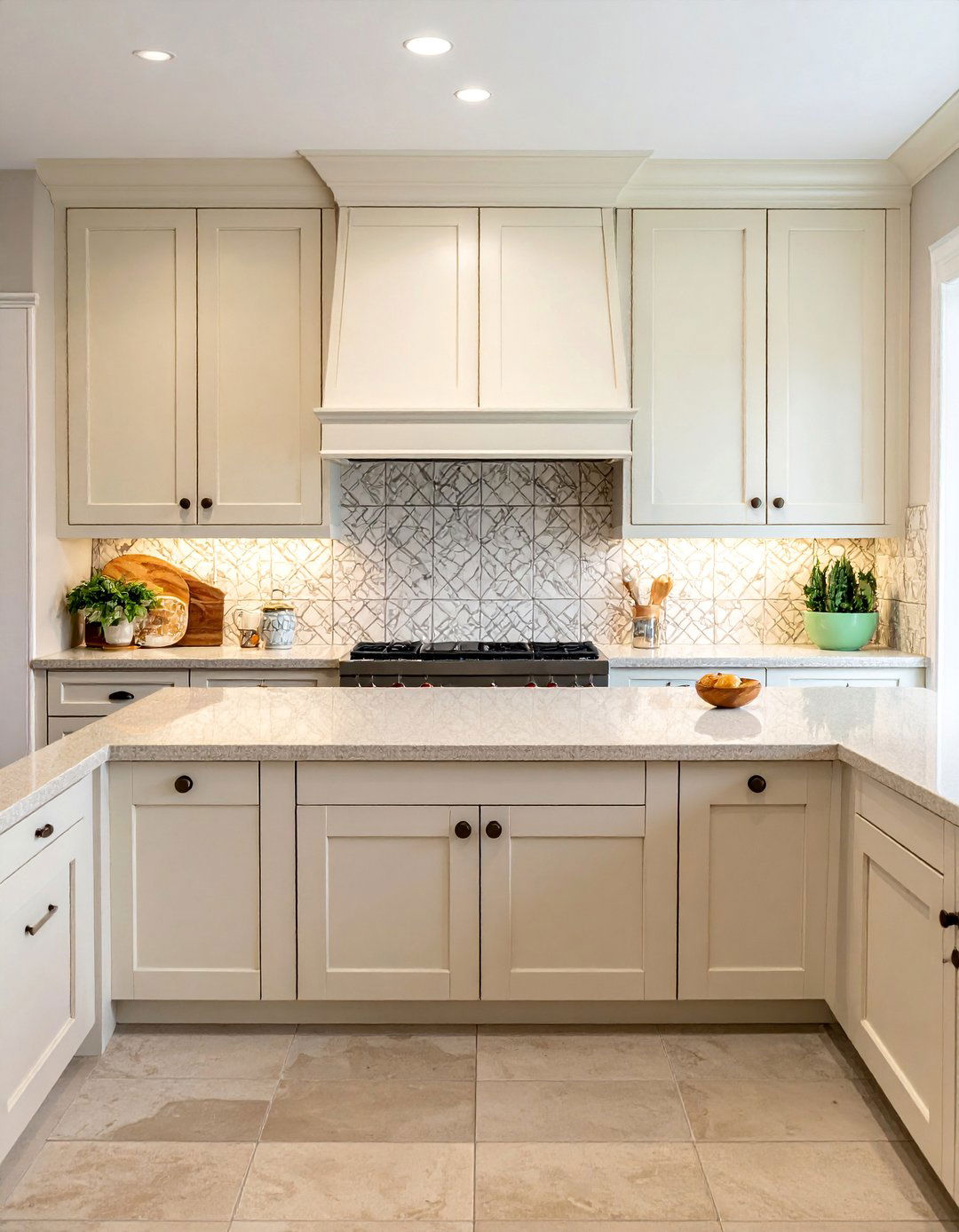 Warm Creamy Off White Painted Kitchen Cabinets - 40 Painted Kitchen Cabinet Ideas to Refresh Your Space