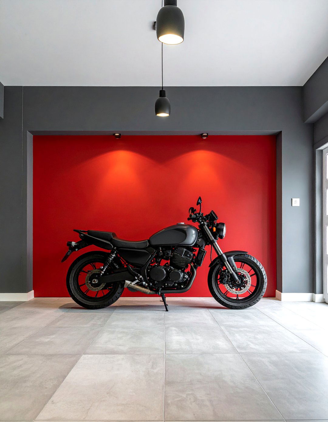 Warm Red and Gray Garage Paint Combination - 25 Garage Paint Ideas to Refresh Your Space