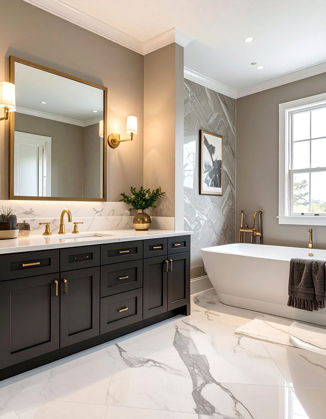 Warm Taupe Bathroom - 40 Bathroom Paint Ideas for a Fresh New Look