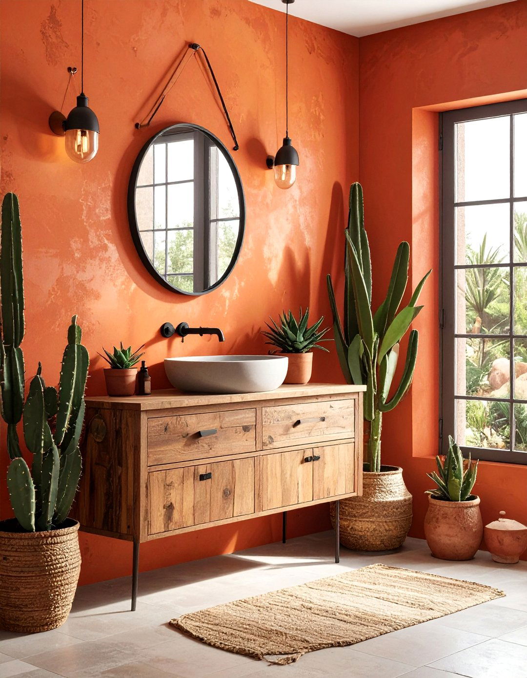 Warm Terracotta Bathroom Walls - 40 Bathroom Paint Ideas for a Fresh New Look