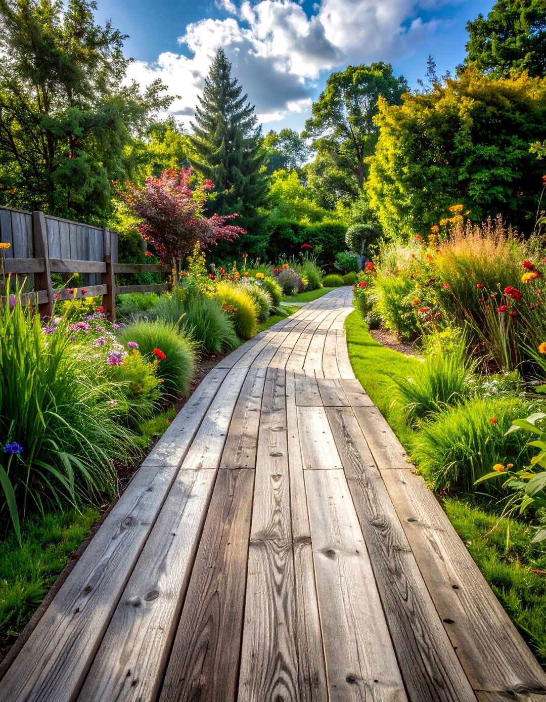 Weathered Wood Beam Paths - 40 Backyard Walkway Ideas for a Beautiful Garden