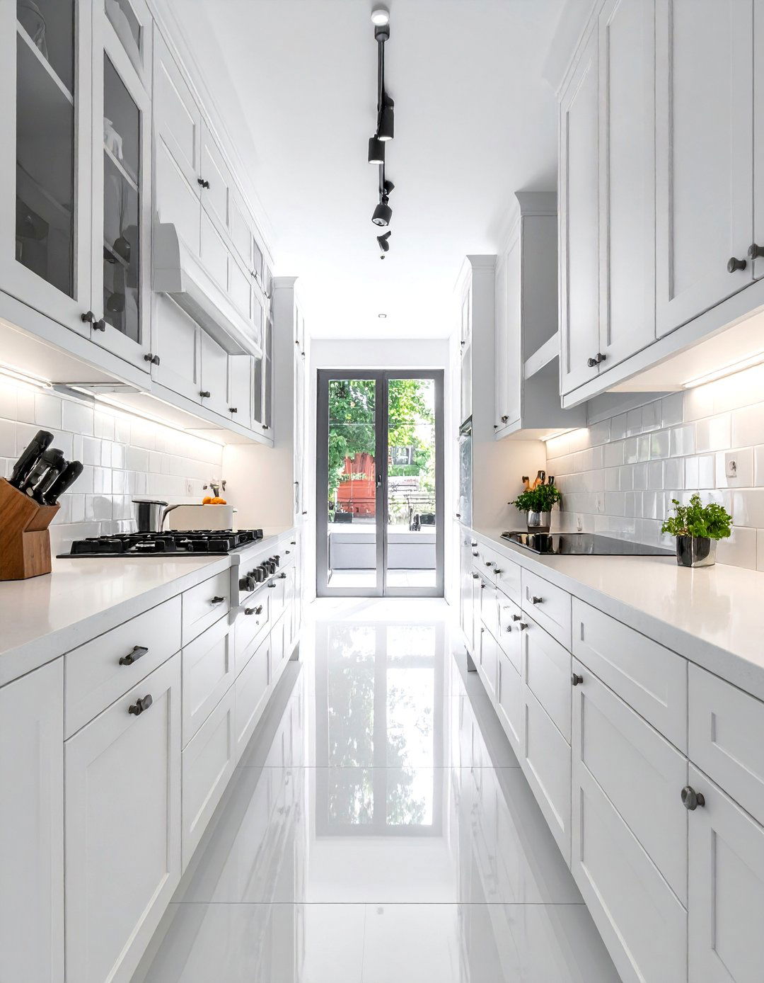 White Cabinet Paint Refresh - 30 Budget-Friendly Small Galley Kitchen Ideas