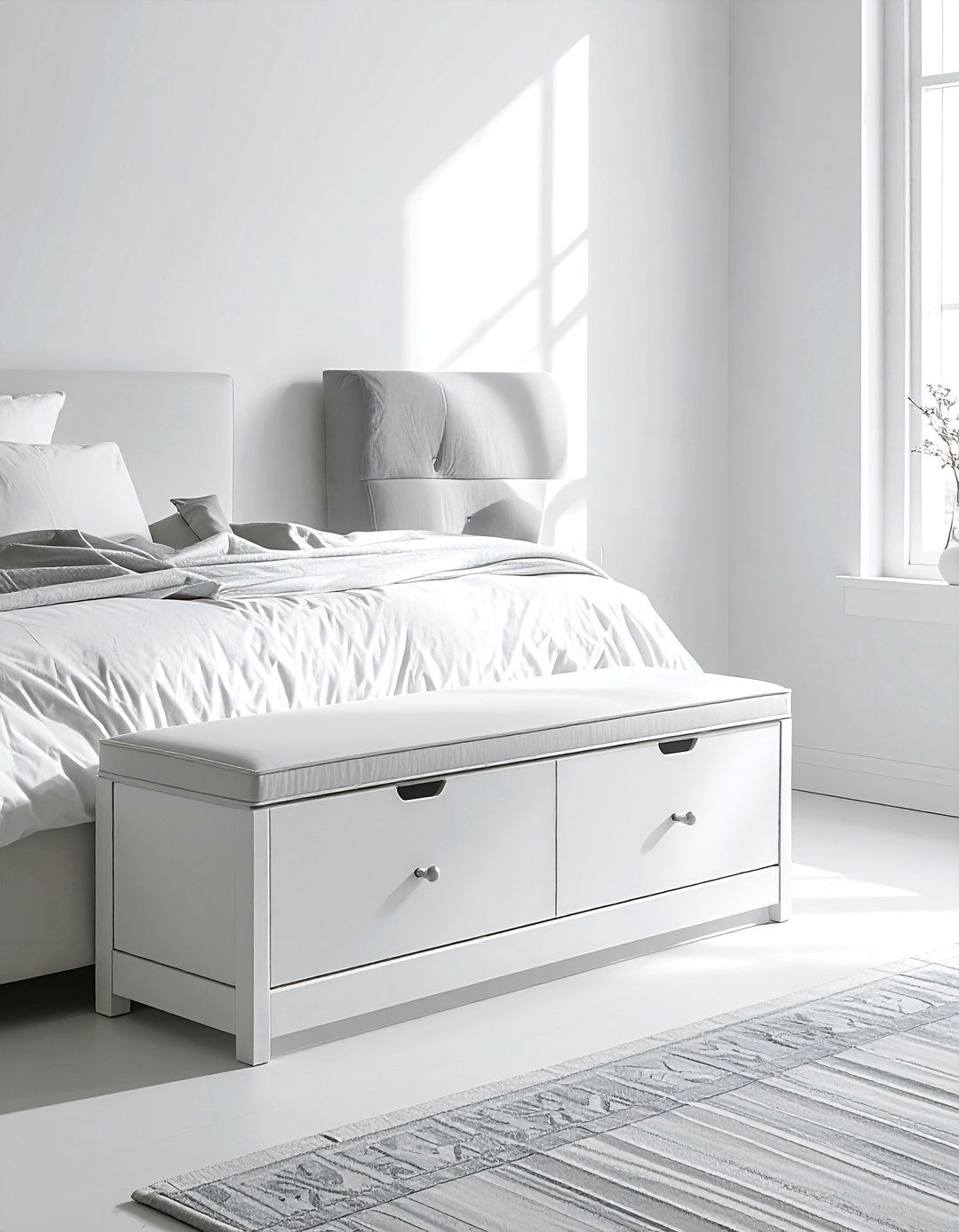 White Painted Bedroom Bench Brightness - 20 Painted Bedroom Furniture Ideas to Refresh Your Space