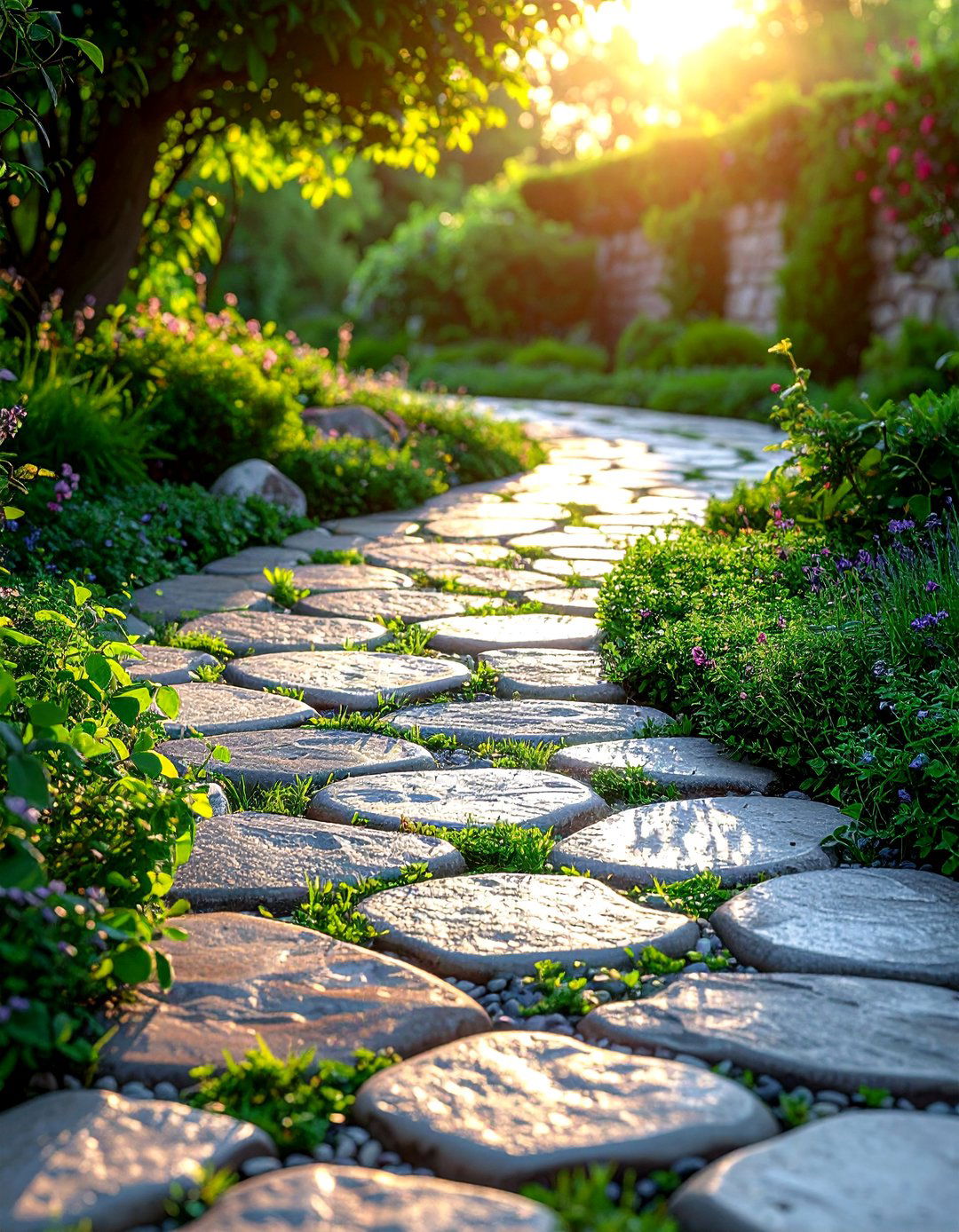 Winding Flagstone Paver Walkway - 30 Paver Walkway Ideas to Beautify Your Garden