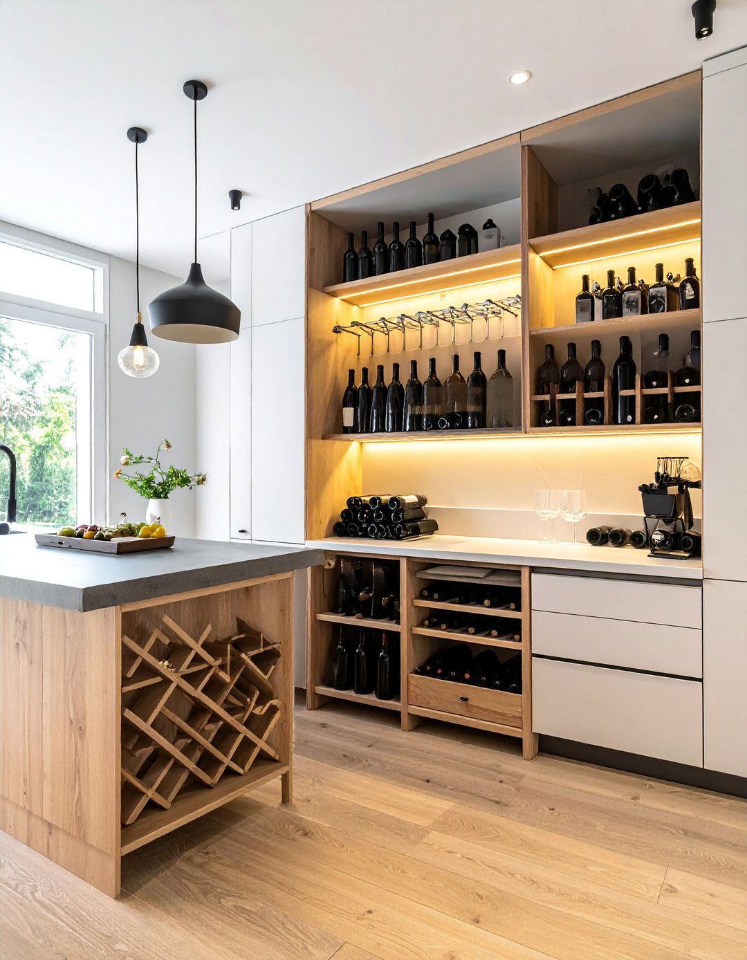 Wine and Bar Storage - 40 Kitchen Organization Ideas to Maximize Your Space