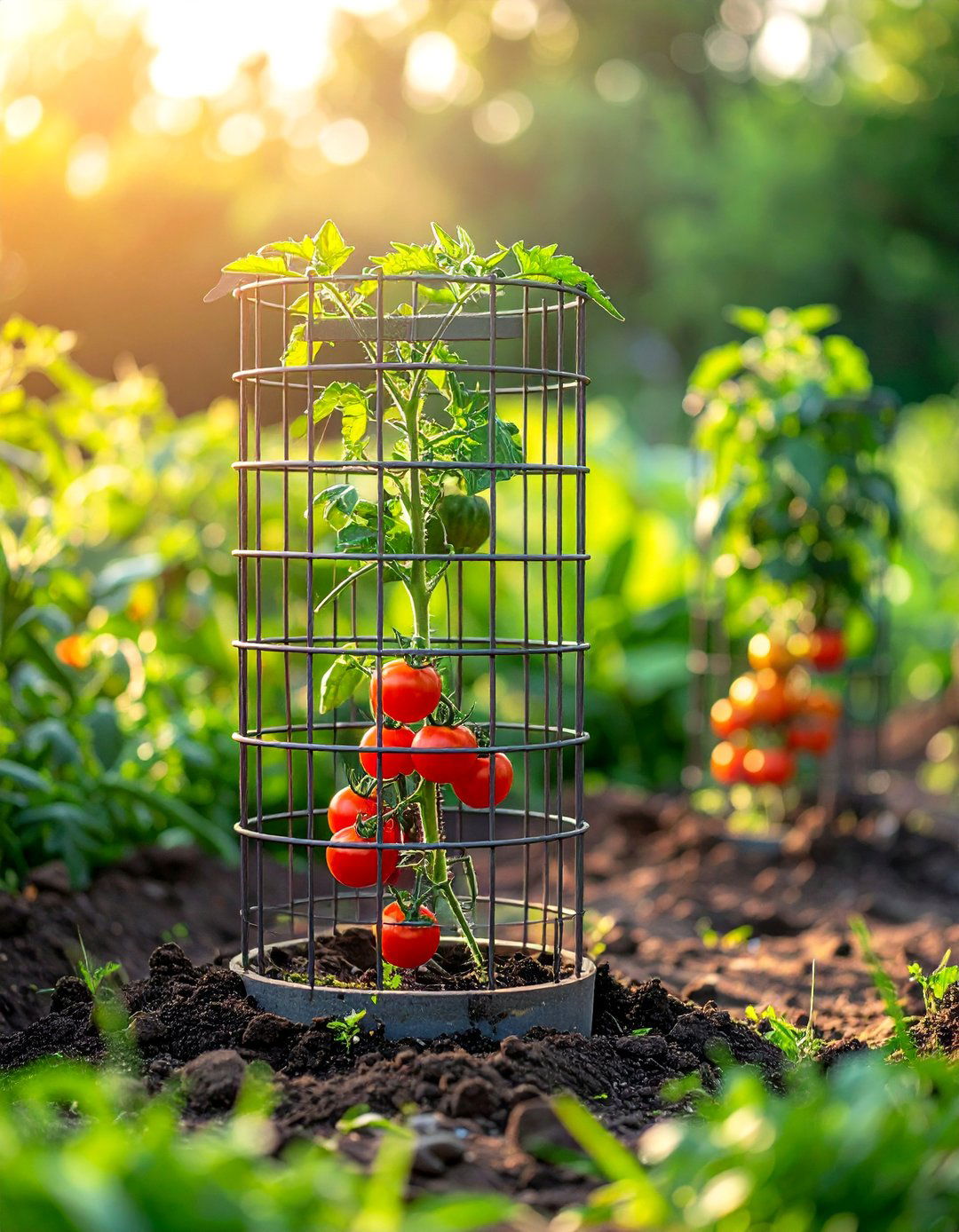 Wire Cage Construction - 30 Tomato Trellis Ideas for Your Vegetable Garden