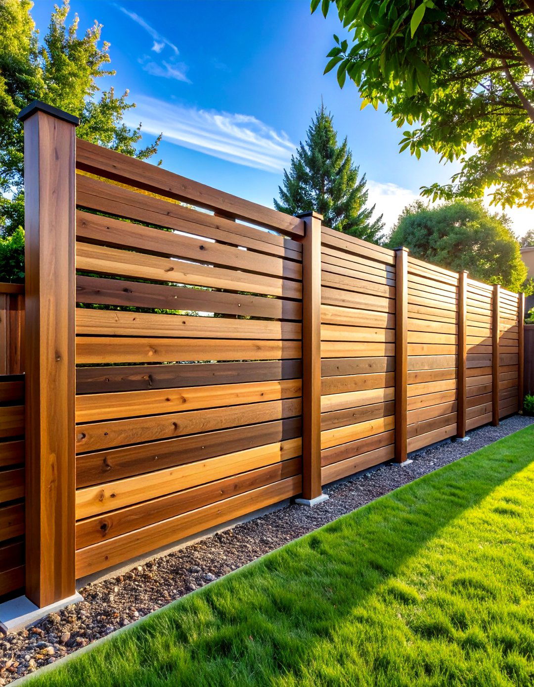 Wooden Slat Privacy Fence Panels - 30 Outdoor Privacy Screen Ideas for Your Backyard