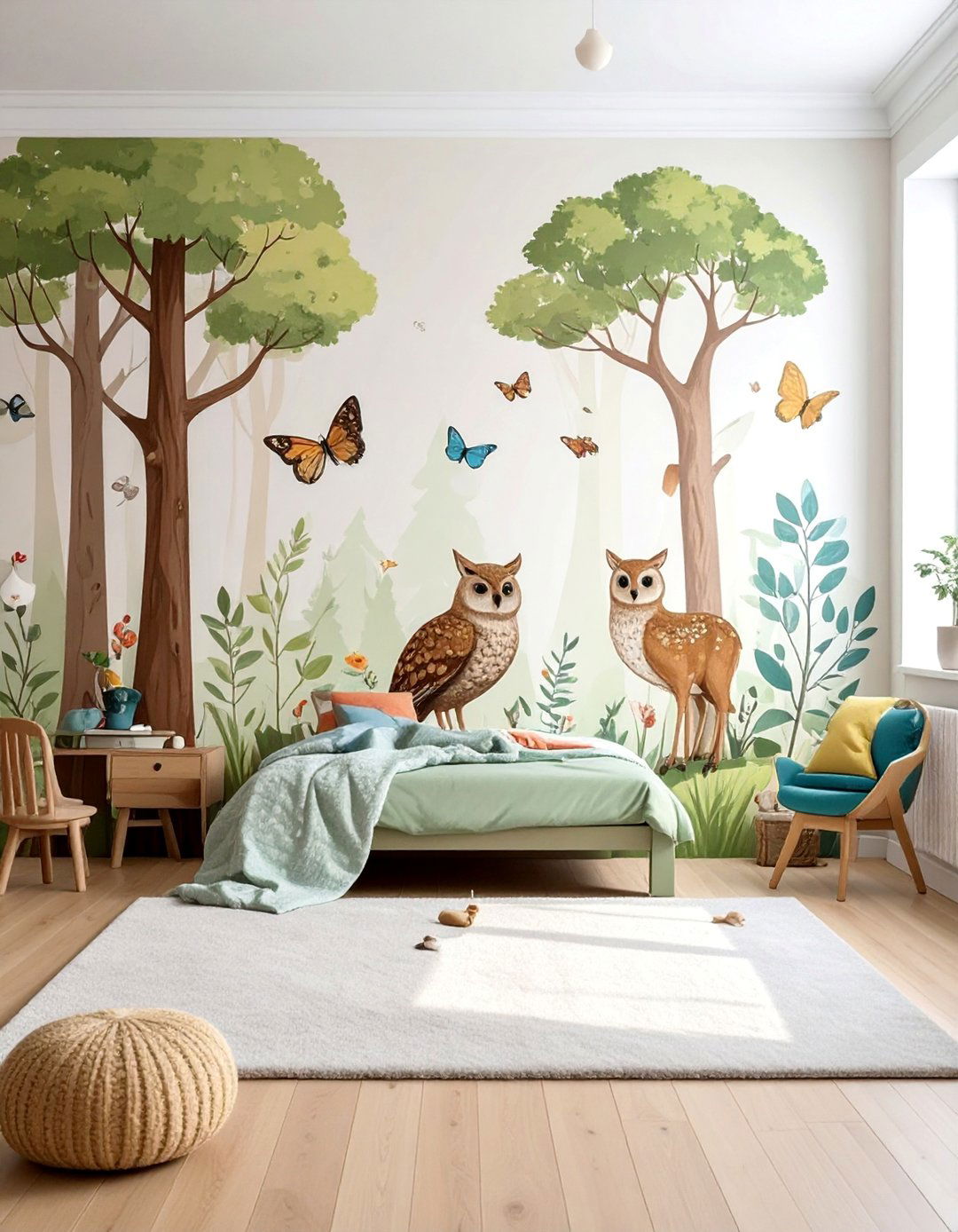 Woodland Forest Mural Magic - 30 Kids Room Accent Wall Ideas for a Fun and Creative Space