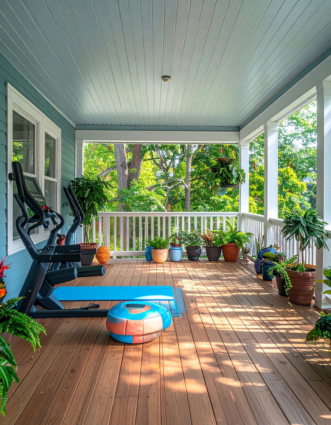 Workout and Wellness Space - 40 Covered Porch Ideas for Year-Round Enjoyment