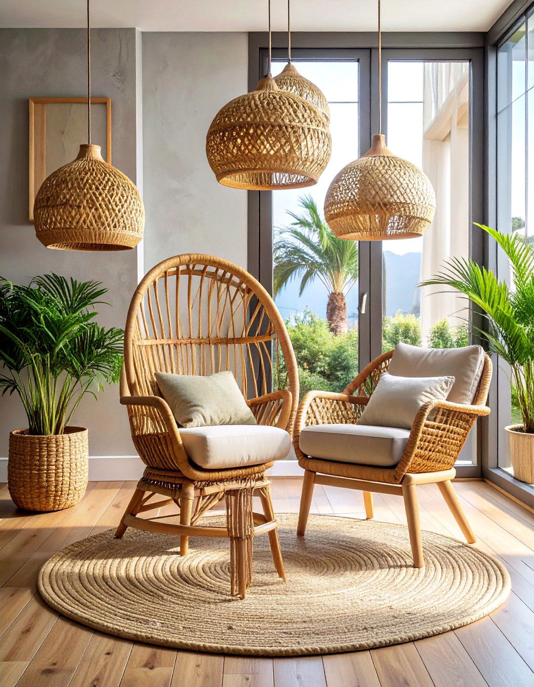 Woven Accent Pieces - 25 Organic Modern Living Room Design Ideas for Serenity