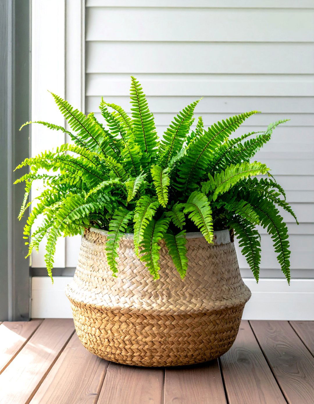 Woven Basket Fern Container Garden - 40 Container Garden Ideas for Small Spaces