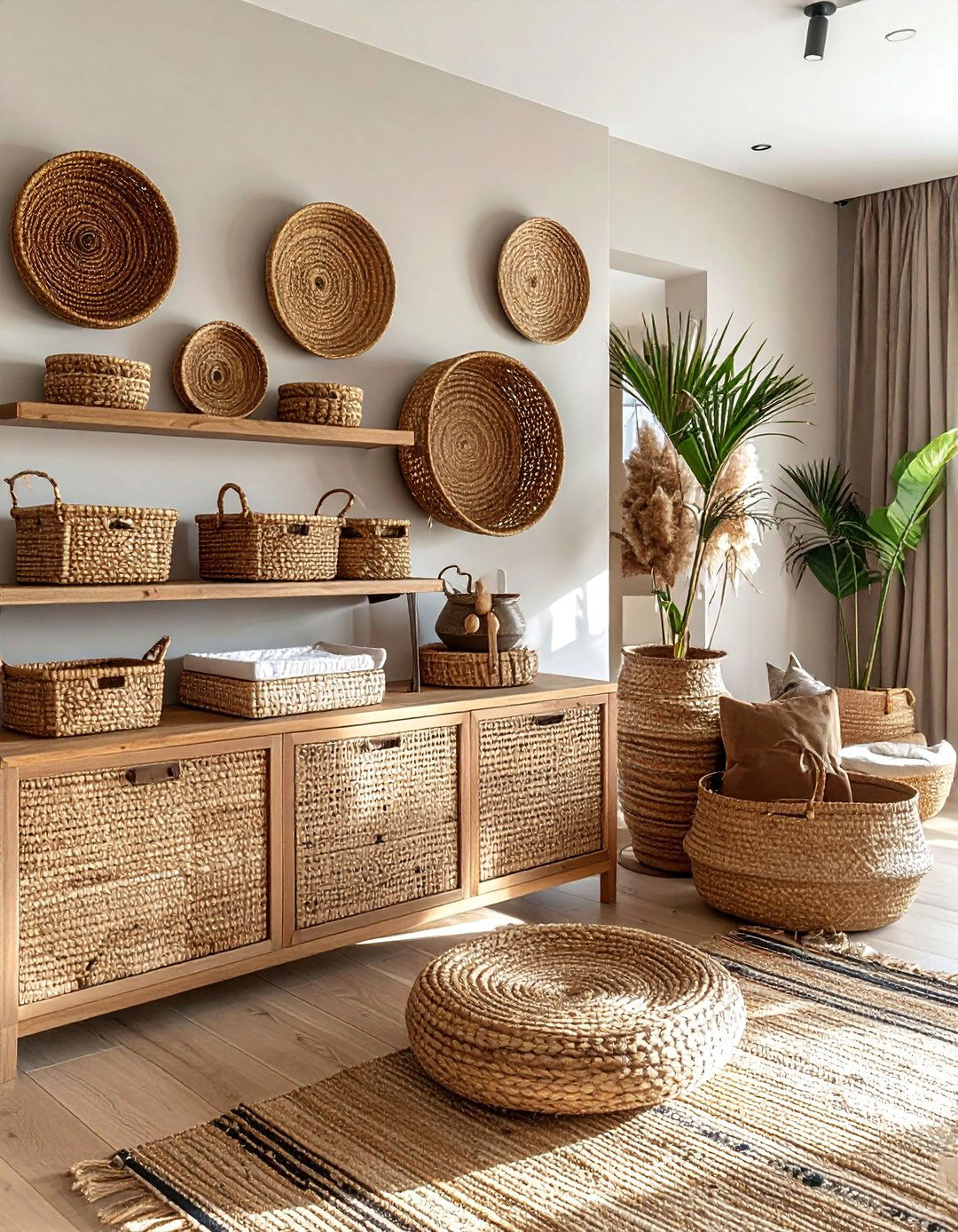 Woven Basket Storage Solutions - 30 Boho Decor Ideas to Transform Your Home