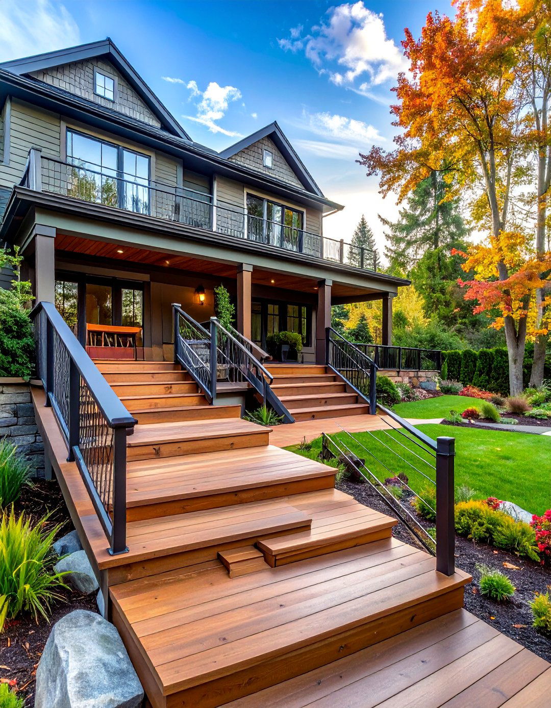 Wraparound Deck Design - 30 Large Deck Ideas for Outdoor Entertaining and Relaxation