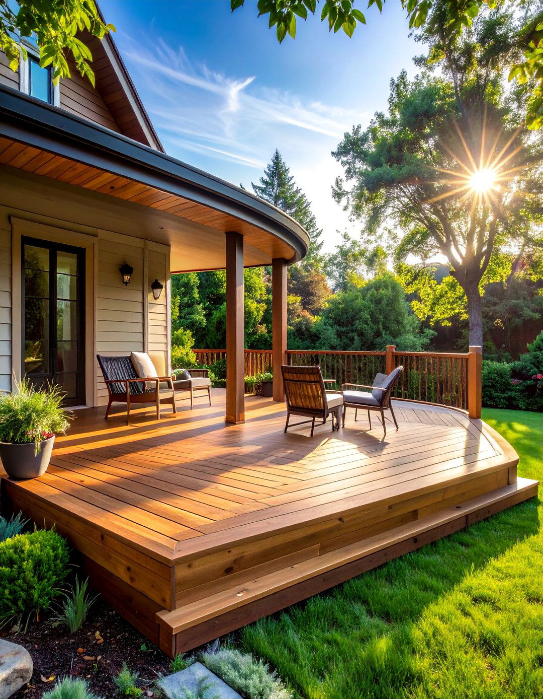 Wraparound Porch Extension - 30 Backyard Deck Ideas on a Budget for Outdoor Fun