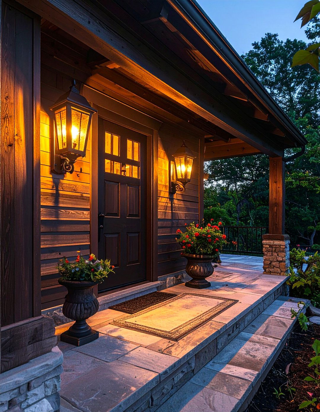 Wrought Iron Lighting Fixtures for a Rustic Front Porch - 25 Rustic Front Porch Ideas for a Welcoming Entryway
