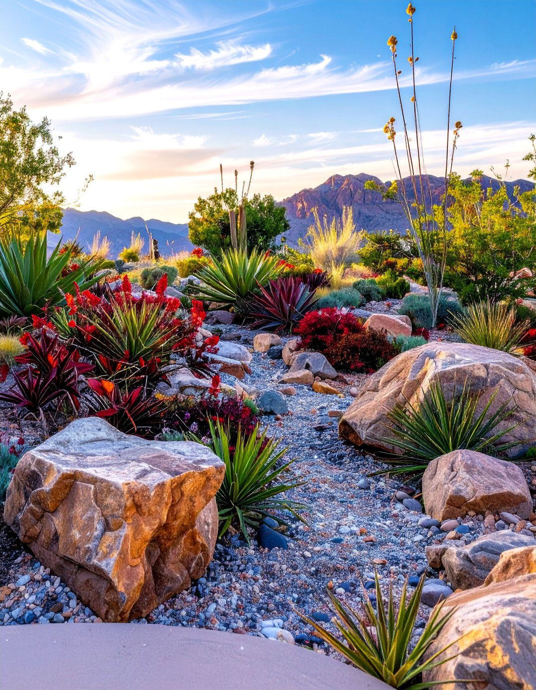 Xeriscape with Decorative Rock and Boulders - 30 Las Vegas Backyard Landscaping Ideas for Desert Living