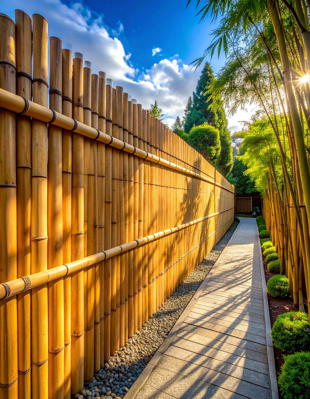 Yarai Diagonal Spear Fence - 40 Japanese Fence Ideas for Serene Gardens